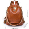 Fashion Large Capacity Ladies Backpack New Exquisite PU Leather Large Capacity Shoulder Bag Personalized Versatile Travel Bag