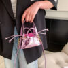LEFTSIDE Bright Leather Gold Silver Crossbody Bags with Short Handle for Women Luxury 2023 Y2k Fashion Mini Handbags and Purses