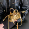 LEFTSIDE Bright Leather Gold Silver Crossbody Bags with Short Handle for Women Luxury 2023 Y2k Fashion Mini Handbags and Purses