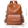 Leather Backpack Women Solid Color Fashion Trend Casual Large Capacity Ladies Travel Bag School Backpack for Teenage Girls Sac