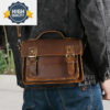 Leather Men Genuine Messenger Bag Male Small Shoulder Fashion Flap Handbag Men's Crazy Horse Crossbody