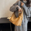 MOODS Lychee Pattern Tote Bags For Women 2023 Latest Branded Shoulder Hobo Bag Soft PU Leather Retro Large Capacity Shopper Tote