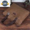 Men Handbag Retro Solid Color Large Capacity Canvas Briefcase Leisure Travel Multifunction Business Bag Male Computer