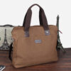 Men Handbag Retro Solid Color Large Capacity Canvas Briefcase Leisure Travel Multifunction Business Bag Male Computer