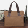 Men Handbag Retro Solid Color Large Capacity Canvas Briefcase Leisure Travel Multifunction Business Bag Male Computer