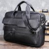Men's Genuine Large Leather Handbag for Men Business Travel A4 Paper Messenger Bag 14 Inch Laptop Shoulder Male Briefcase