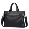 Men's New Fashion Brifecase Large Capacity Solid Color Soft Leather Male Business Messenger Bag High Quality Computer Handbag