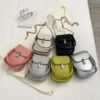 Mini Chain Cute PU Leather Crossbody Bags with Short Handle for Women 2023 Luxury Solid Color Fashion Phone Handbags and Purses