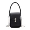 Mini Chain Cute PU Leather Crossbody Bags with Short Handle for Women 2023 Luxury Solid Color Fashion Phone Handbags and Purses