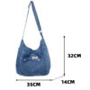 Multi Pocket Female Shoulder Bags High Quality Jeans Soft Portable Lady Chic Tote Bags Washed Denim Casual Women's Crossbody Bag