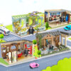 New Kumamon Bear City Stree View Sakura Flowers House Building Blocks Diy Coffee Shop Country Bricks 4