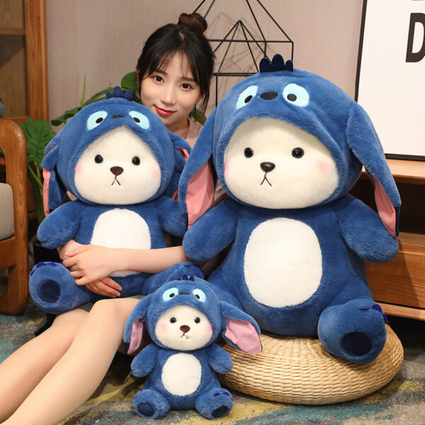 New Kawaii Lena Bears Stitch Plush Doll Turn Into Teddy Bear Throw Pillow Children Appease Sleeping 3