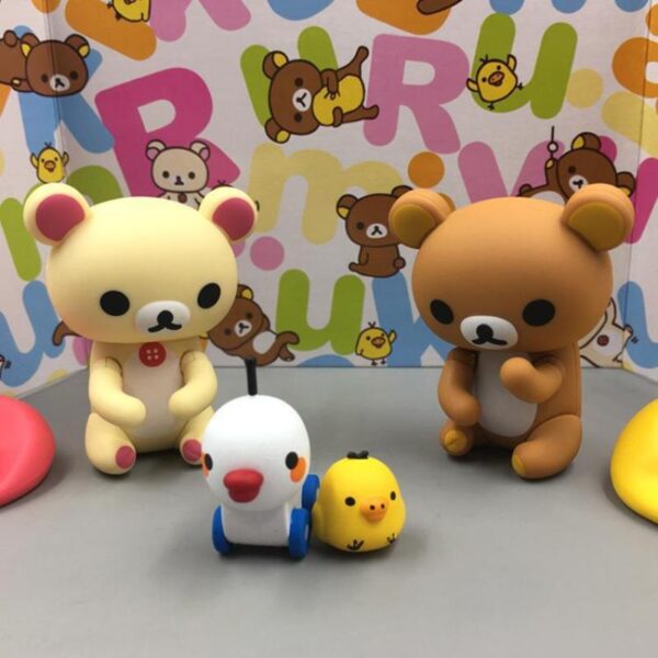 Rilakkuma Anime Figure Car Decoration Anime Action Figures With Movable Joints Decorate Kawaii Bear Suit Toy 4