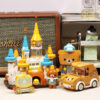 Rilakkuma Bear Castle Doll House Diy Miniature Furnitures Building Blocks Architecture Micro Assemble Bricks Toys Kid 1