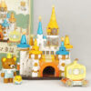 Rilakkuma Bear Castle Doll House Diy Miniature Furnitures Building Blocks Architecture Micro Assemble Bricks Toys Kid 3