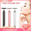 T-Shape 24k Energy Beauty Bar Vibrating Facial Roller Massager Face-lift Devices Skin Tightening Anti-wrinkle Massage Roller