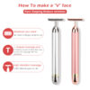 T-Shape 24k Energy Beauty Bar Vibrating Facial Roller Massager Face-lift Devices Skin Tightening Anti-wrinkle Massage Roller