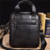 Top Handle Men Bag Male Genuine Leather Handbag Black Travel Cowhide Shoulder for Tablet Office Briefcase Totes
