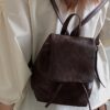 Vintage Large apacity Fashion Solid Brown Color Popular Backpack For Girls 2023 Spring Summer Ladies Commuter Travel Bag Tide
