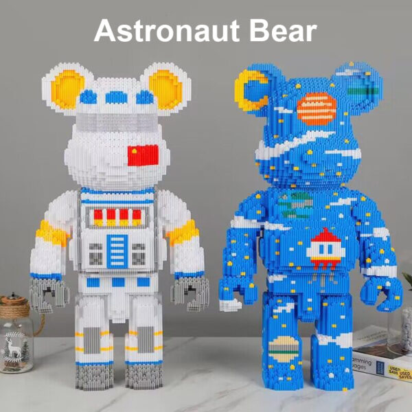 Violence Bear Building Block Toy Height Lovely Particles Diy Assembly Painting Bear 3d Model Children S 2
