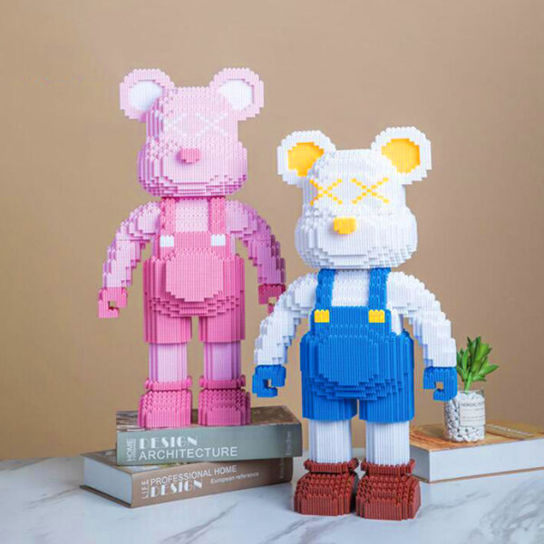 Violence Bear Building Block Toy Height Lovely Particles Diy Assembly Painting Bear 3d Model Children S 3