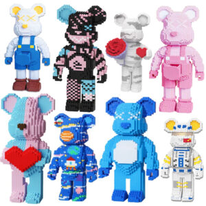 Violence Bear Building Block Toy Height Lovely Particles Diy Assembly Painting Bear 3d Model Children S