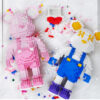 Violence Bear Building Block Toy Height Lovely Particles Diy Assembly Painting Bear 3d Model Children S 4