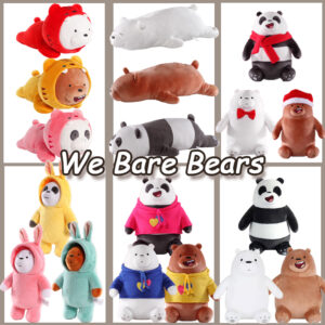 We Bare Bears Cartoon Anime Movie Figures Plush Toy Grizzly Panda Ice Bear Soft Stuffed Animal