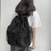 raucohouse Korea niche backpack canvas drawstring Tide brand men's bag college school travel purse