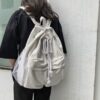 raucohouse Korea niche backpack canvas drawstring Tide brand men's bag college school travel purse