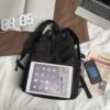 raucohouse Korea niche backpack canvas drawstring Tide brand men's bag college school travel purse
