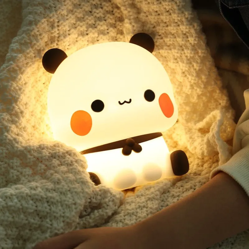 15cm Bubu And Dudu Night Light Lamp Kawaii Yier Led Nightlight Panda Bear Lamp Bedside Bedroom