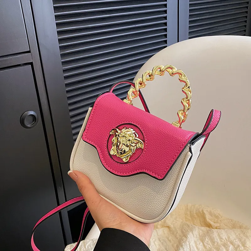 2023 New Ladies Fashion Color Matching Handbag Flip Niche Soft Shoulder Bag Trend Messenger Bag