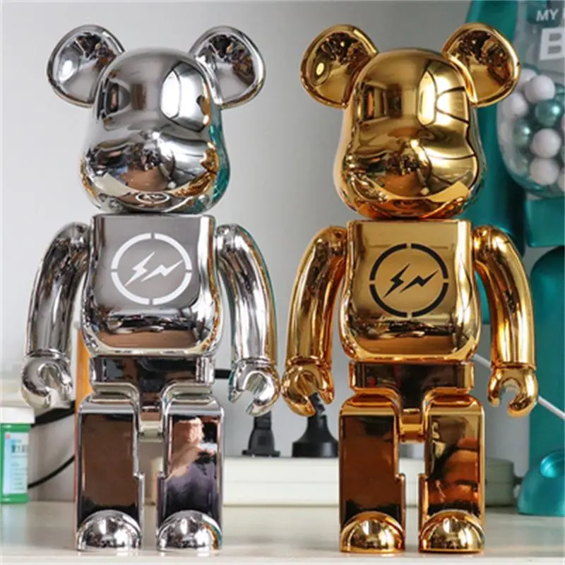 Bearbrick1 Violent Bear Fujiwara1 Hiroshi1 Lightning The Conveni Electroplated Doll Model Figure Ornament 400