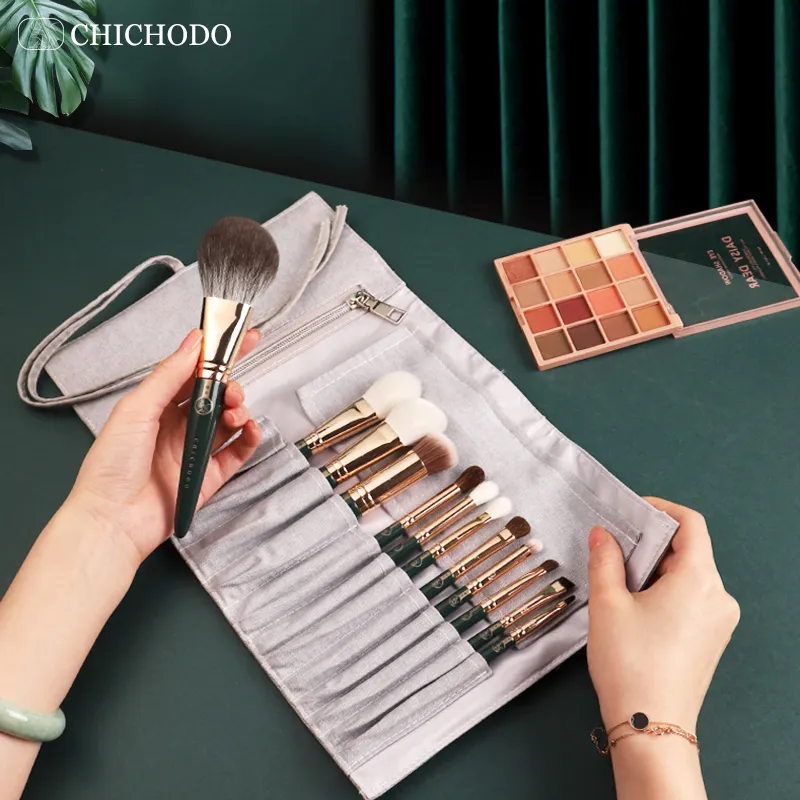 Chichodo Makeup Brush Green Cloud Cosmetic Brushes Series High Quality Animal Fiber Beauty Pens Professional Make
