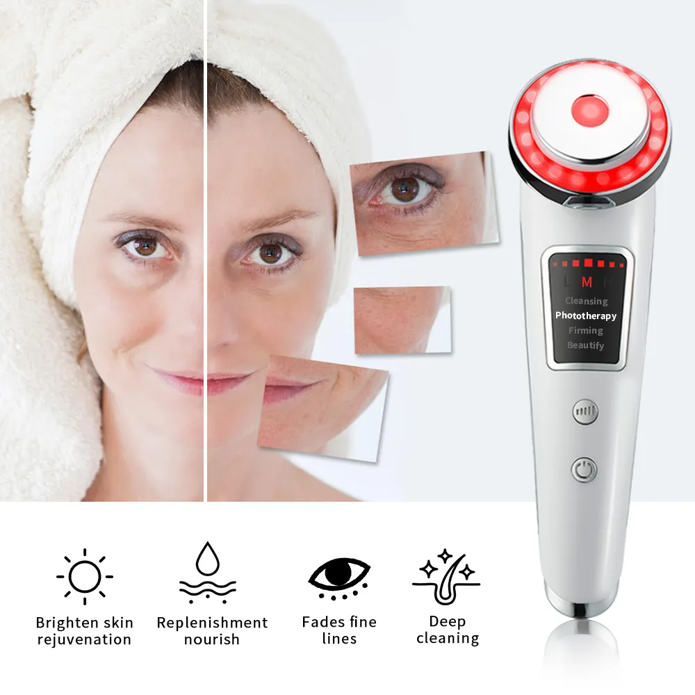 Face Massager Led Photon Skin Rejuvenation Beauty Devices Deep Cleansing Facial Lift Eyes Care Wrinkle Remove