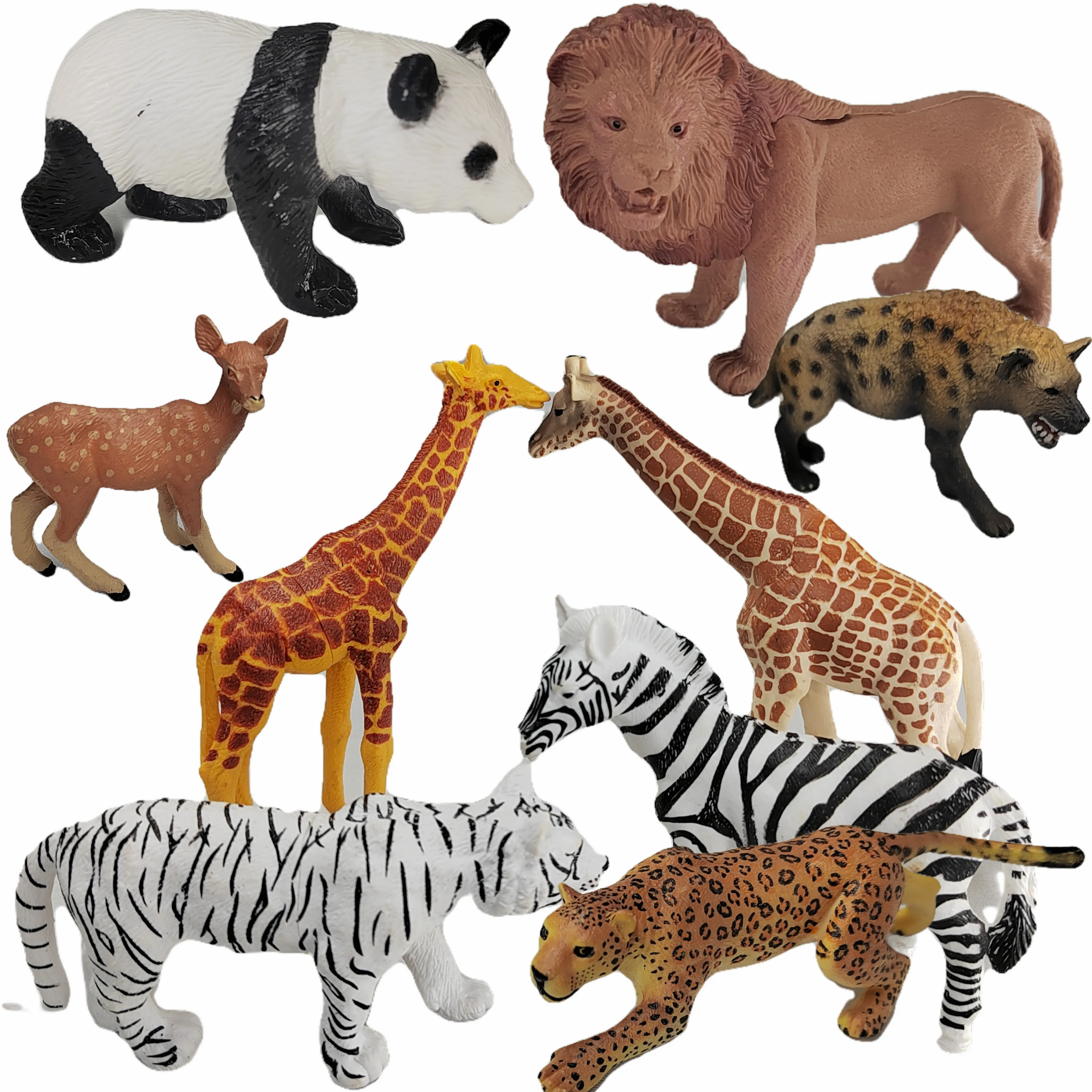 Simulation Wild Zoo Animal Chimpanzees Lion Tiger Horse Model Action Figures Bear Hippo Ostrich Rhino Figurines