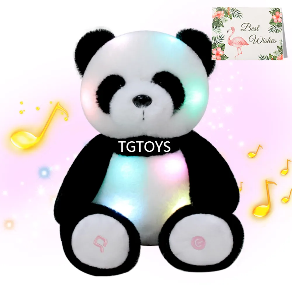Tgtoys Light Up Musical Panda Stuffed Animal For Kids Panda Bear Plush Toys With Night Light