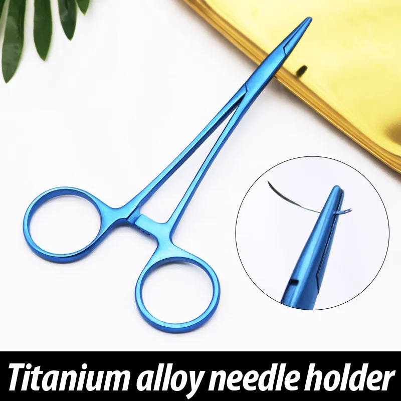 Titanium Alloy Needle Holder Double Eyelid Needle Holder Cosmetic Plastic Tool Instrument Surgical Needle Clippers